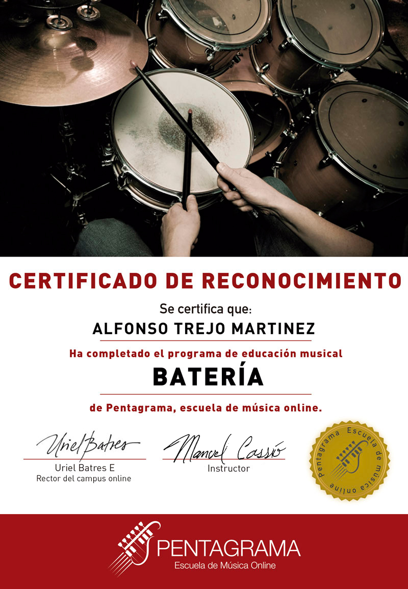 Certificado de reconocimiento Guitarra Eléctrica