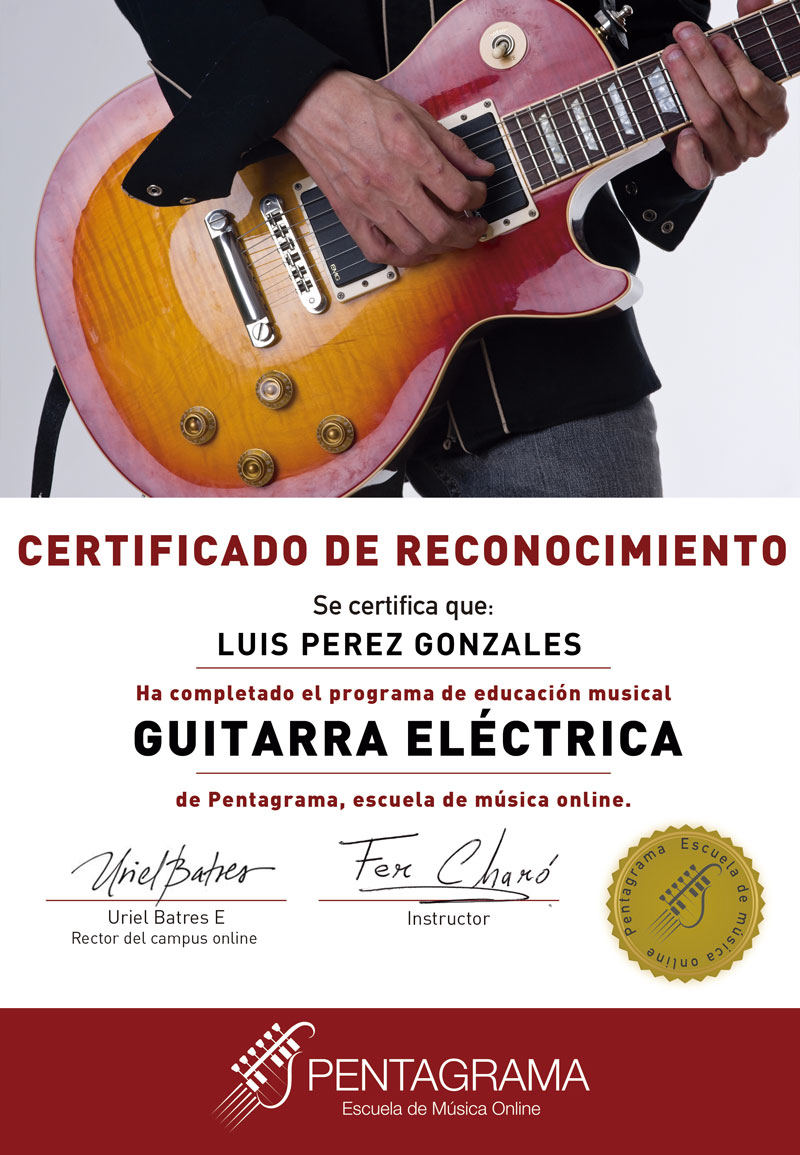 certificate con el sistema guitar master